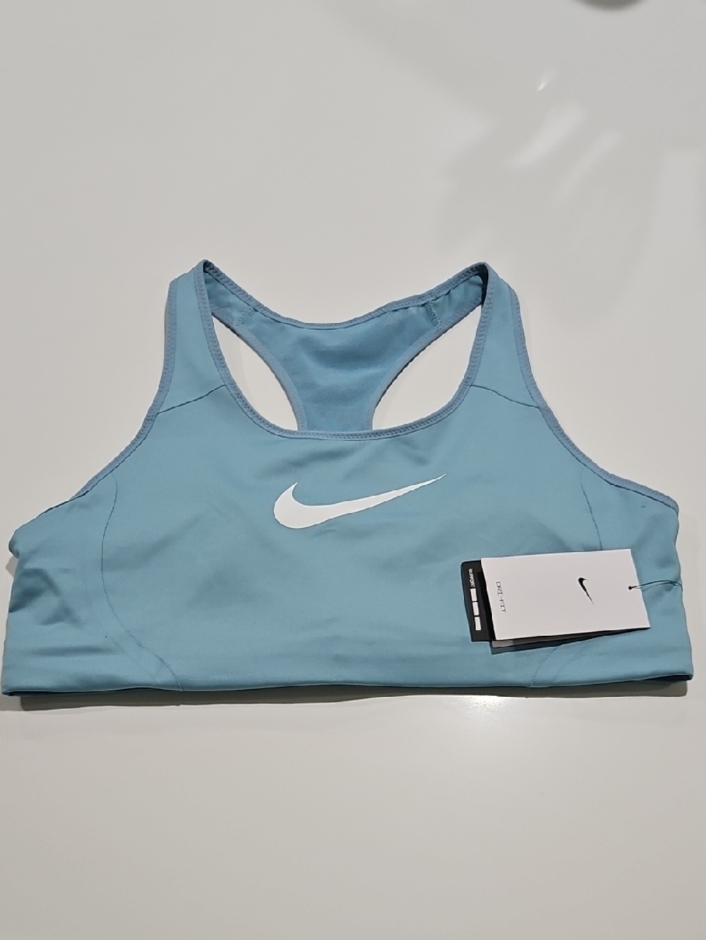Nike Light Blue Racerback Sports Bra with White Swoosh Nwt. Xl